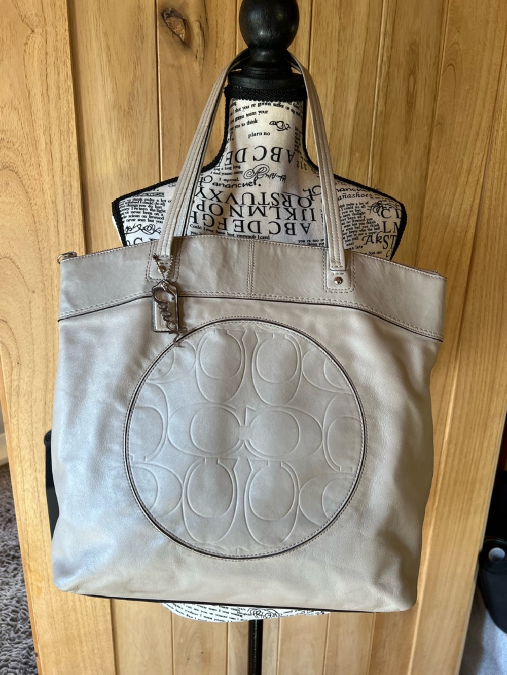 Coach Laura Signature Tote in Embossed Leather, No.A1282-F18336